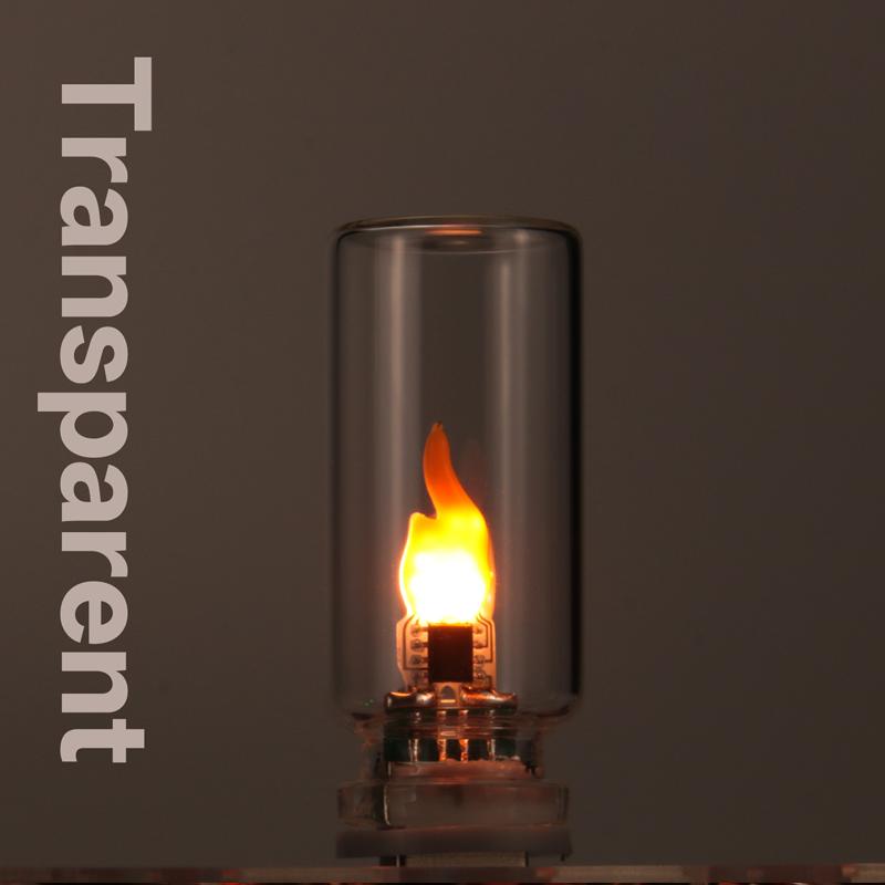 USB LED Flame Type Night Light Frosted Clear Glass Flickering Candle Decorative Touch Control Mood Lighting for Car Home Lamp