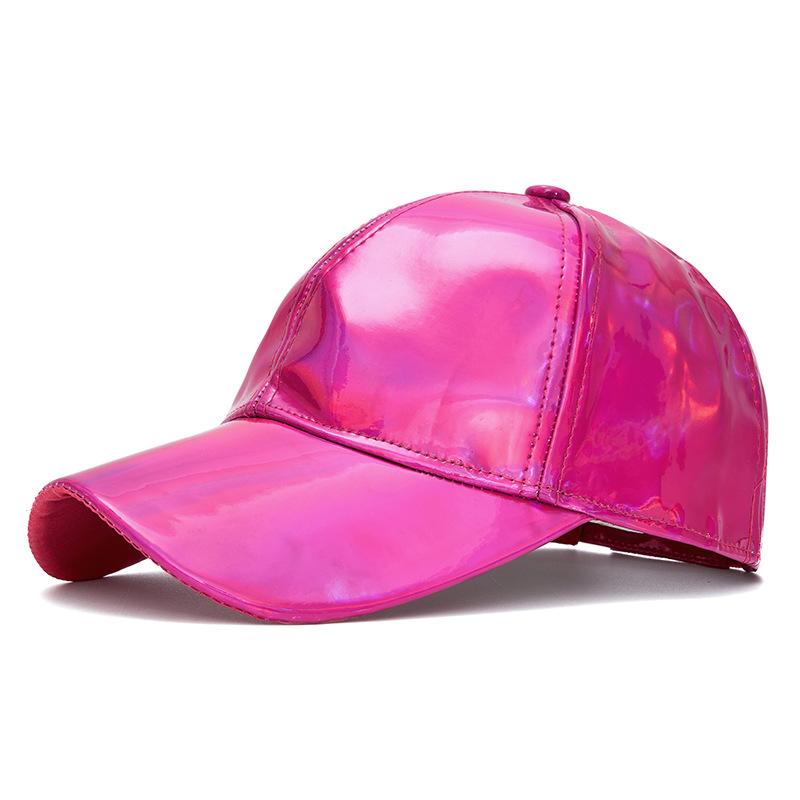 Holographic Rainbow Baseball Cap Shiny Metallic Snapback Hat for Men Women Party Festival