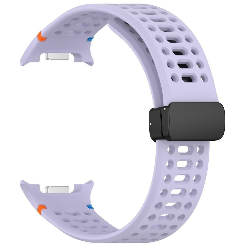 Silikon Uhrenarmband Ersatz Magnetische Faltbare Schnalle Armband Atmungsaktives Armband für Samsung Galaxy Watch 8/8 Classic