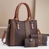 New Design Female Contrast Color Canvas Bag Style Women's Handbag Women's Atmosphere All-in-one Large Size Capacity Crossbody Bag