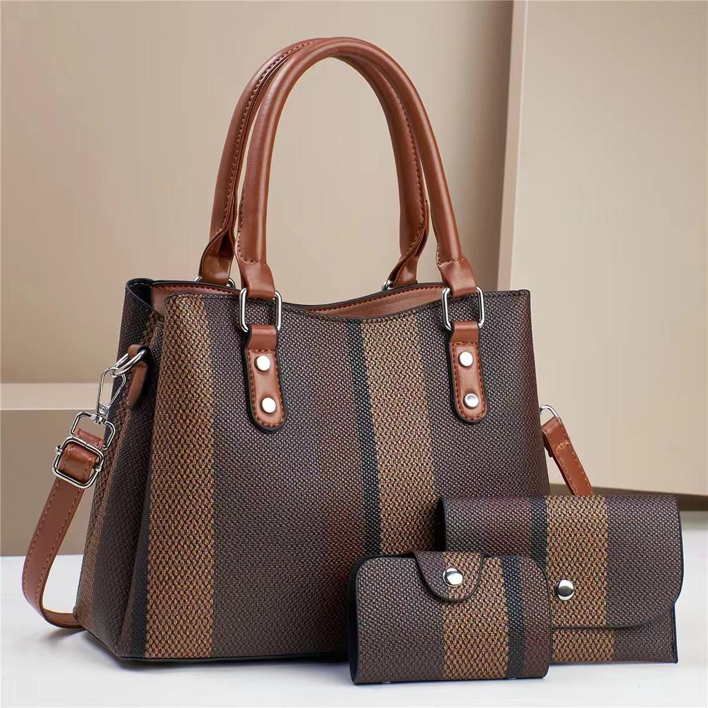 New Design Female Contrast Color Canvas Bag Style Women's Handbag Women's Atmosphere All-in-one Large Size Capacity Crossbody Bag