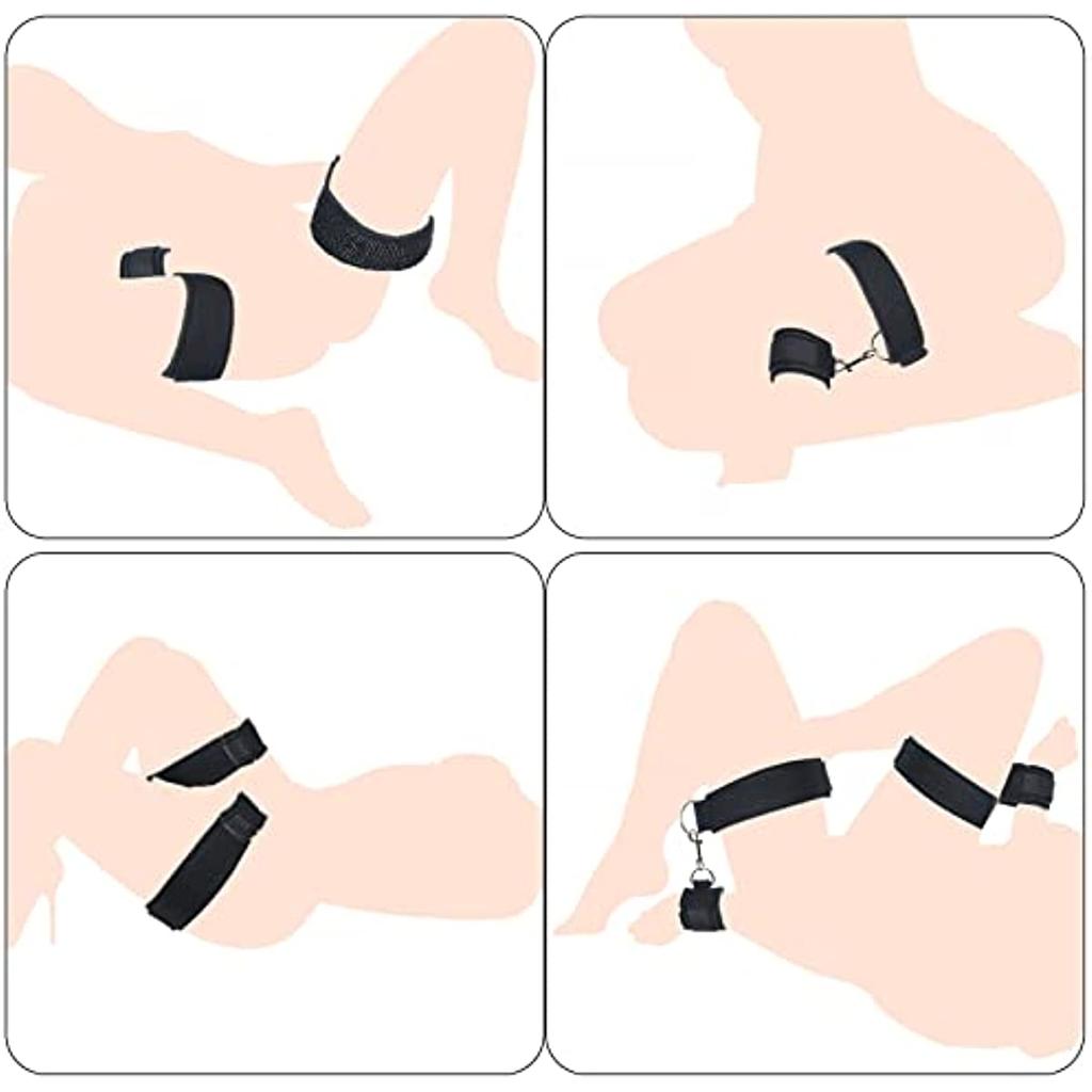 Bdsm Bondage Set Omezovací prostředek Hra pro dospělé Pouta Krční límec Zápěstí Ústa Gag Popruh Fetiš SM Sexuální hračky pro ženské páry