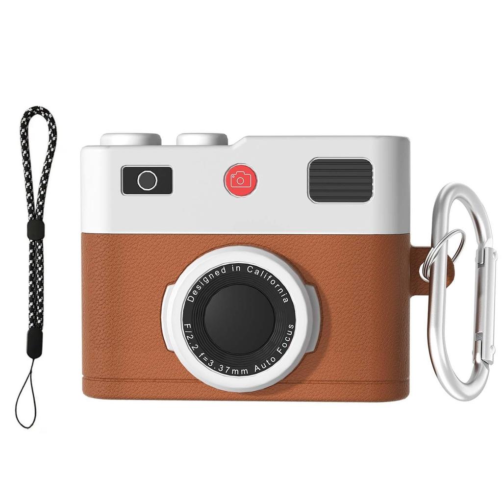 for AirPods Pro 3 Earphone Cases Retro 3D Camera Design Protective Silicone Shockproof Case Cover for AirPods Pro 3 with Lanyard