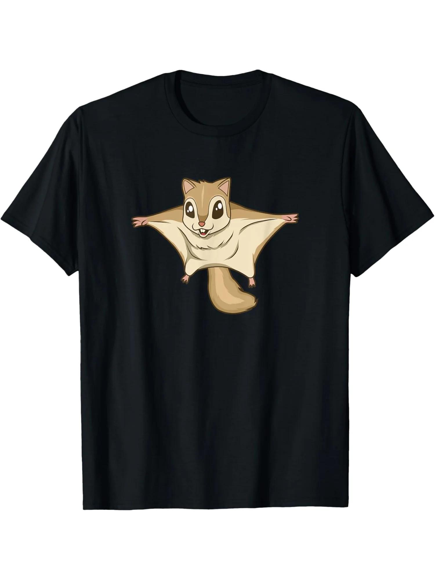 Cute Flying Squirrel Gliding Kawaii Animal Graphic Unisexs Soft Cotton TShirt Casual Trip Tee S