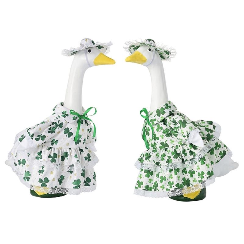 Irish Themed Geese Outfit For Patio Decoration Perfect For Patricks Day Celebration And Spring Parties