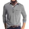 Mens Long Sleeve Lapel Casual Polo Shirt Daily Tops