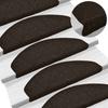 Self-adhesive Stair Treads 5 Pieces 65 X 21 X 4 Cm Dark Brown Semi-round Large