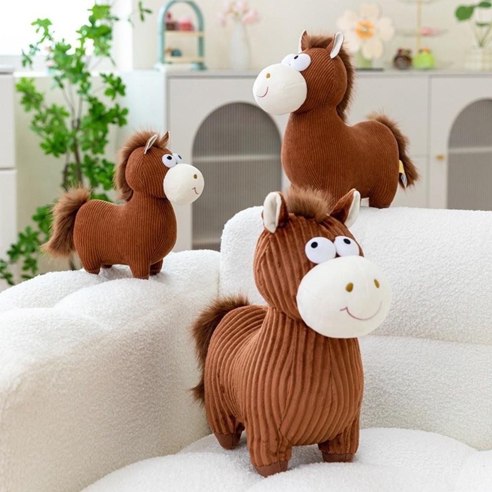 Soft Zodiac Pony Figurine PP Cotton Filling Horse Doll Ornament  Year of The Horse