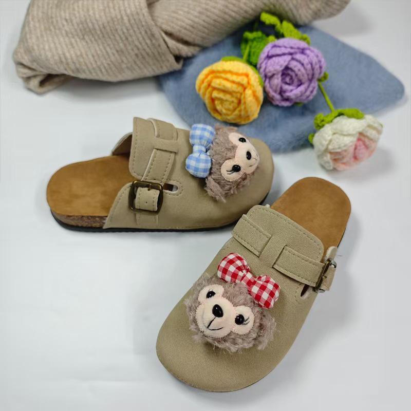 Осень-Зима 2025 Ретро Мультяшные Толстая Подошва Закрытый Носок Полуботинки-Тапочки для Женщин Size 31 1490₽