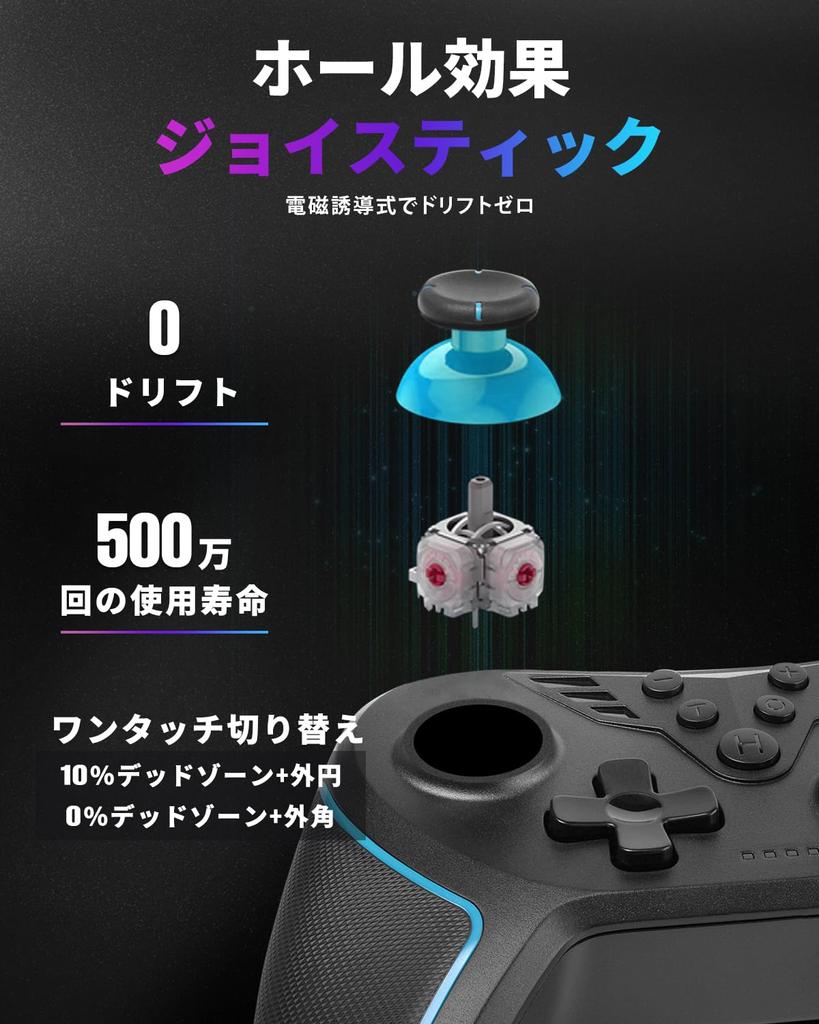 Switch PC Controller with Back Macro Turbo Gyro HD Hole Compatible with OLED and PC Controller, Buttons, Function, BT5.0 Connection, 3-Level Fire,