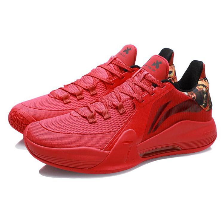 New LiNing Speed 7 Cushioning Wear Resistant Breathable Supportive Low Top Basketball Shoes Men's Red ABPR007-4