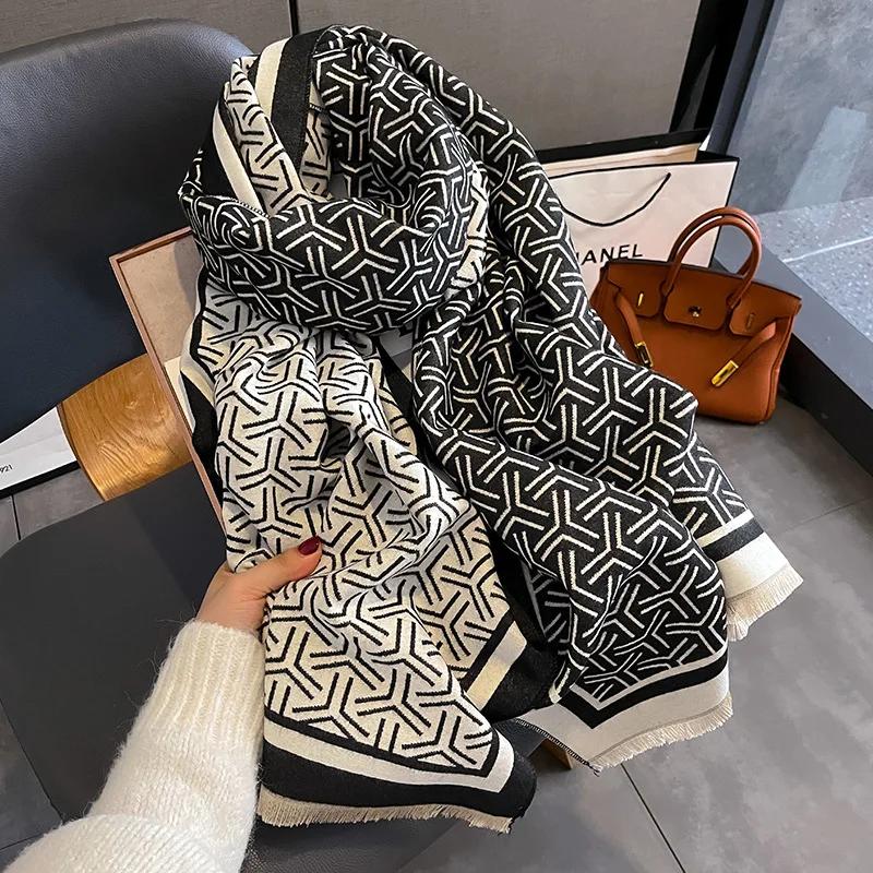 Nový Zimný Hrejivý Kašmírový Šál Dámsky Šál Pashmina Hrubý Šál Deka Bufanda Cestovný Šál Dámsky Vzorovaný Šál