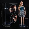 3 Pies Stand for 30cm Doll Plastic Display Rack Transparent Waist Support Bracket
