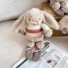 Ski-Hase Weicher Strickpullover Plüschtier Beige 21 cm Kuscheltier