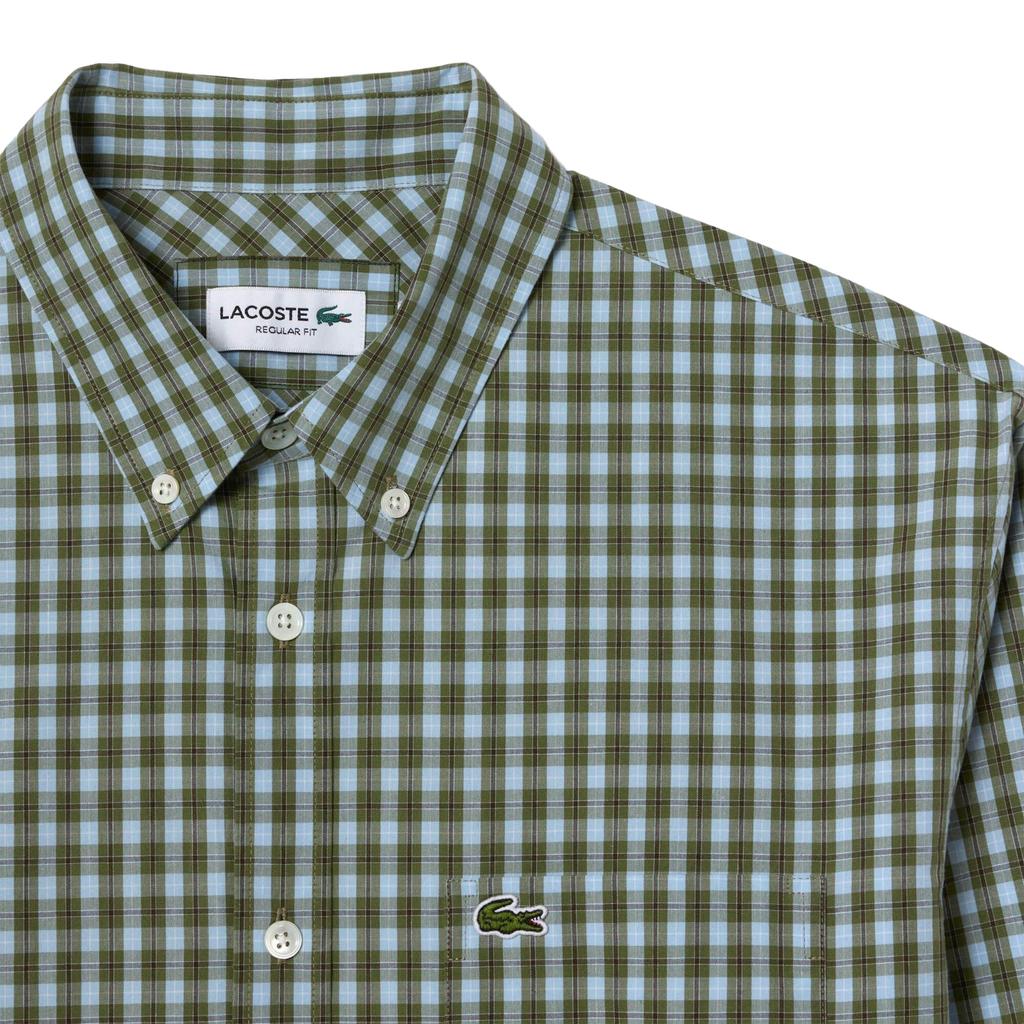 Lacoste Mens Plaid Poplin Regular Shirt