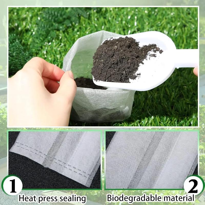 Biodegradable Non-woven Nursery Grow Bags, Breathable Planting Pockets, Eco Fabric Planter Bags for Flower Vegetable Seedling Cultivation