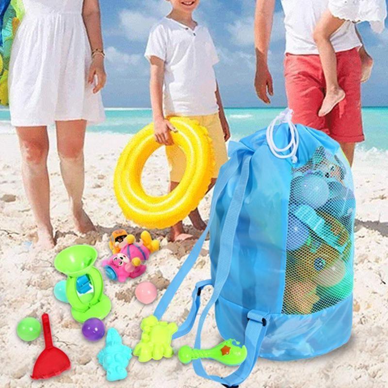 1Pc Foldable Beach Bag Sand Away Beach Mesh Toy Sea Shell Tote Kids Toy Storage Bag
