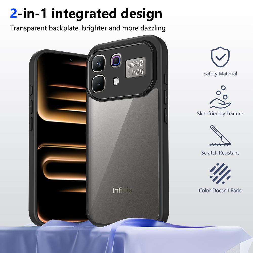 KEYSION Transparent Phone Case for Infinix Note 60 Pro 5G Soft Silicone+PC Clear Shockproof Phone Cover for Infinix Note 60 5G