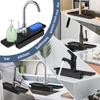 Upgraded Silicone Sink Faucet Splash Guard Draining Rack Sponge Holder for Kitchen Counter Wash Basin and Bathroom