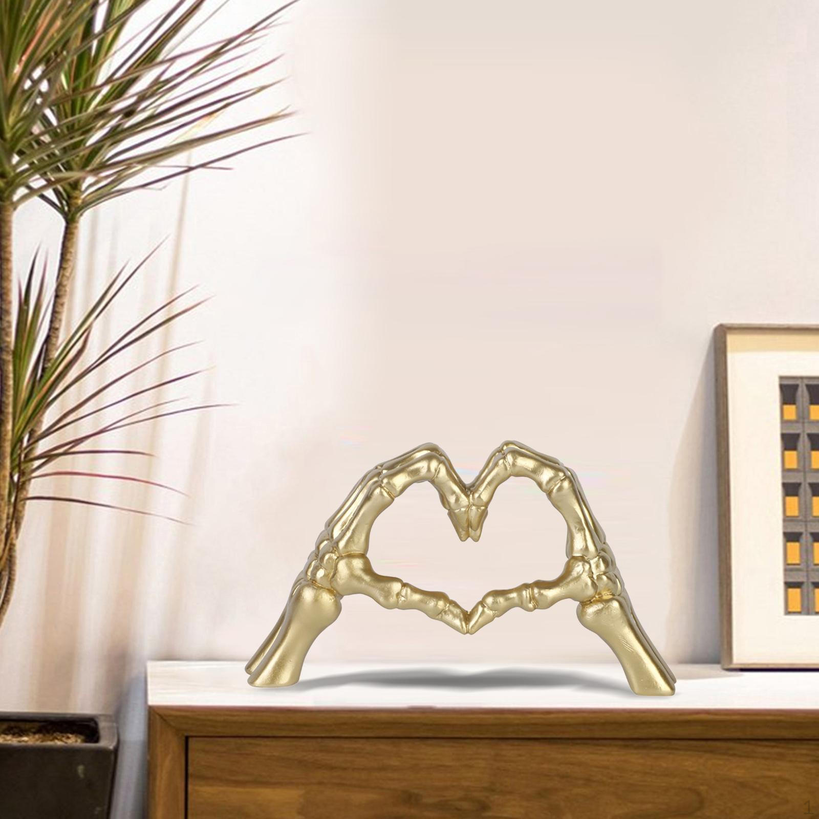 

Creative Heart Gesture Ornament, Collectible for Cabinet Home Decoration Tabletop Party Gold