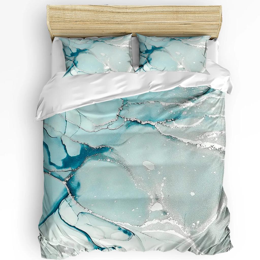 Marble Texture Duvet Cover With Pillow Case Custom 3pcs Bedding Set Quilt Cover Double Bed Home Textile