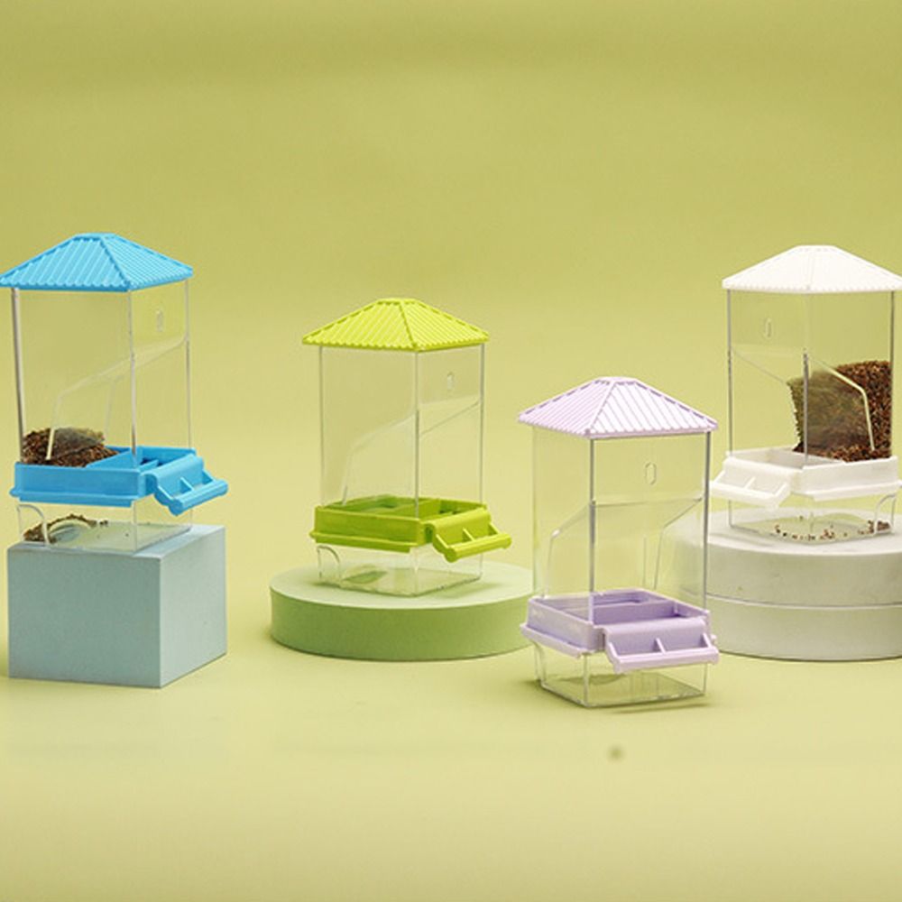 Acrylic Automatic Bird Feeder Transparent Parrot Hanging Feeder for Small and Medium Parakeets