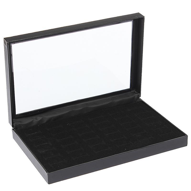 36 Slots Ring Storage Earrings Ring Display Window Empty Box Jewelry Organizer Holder