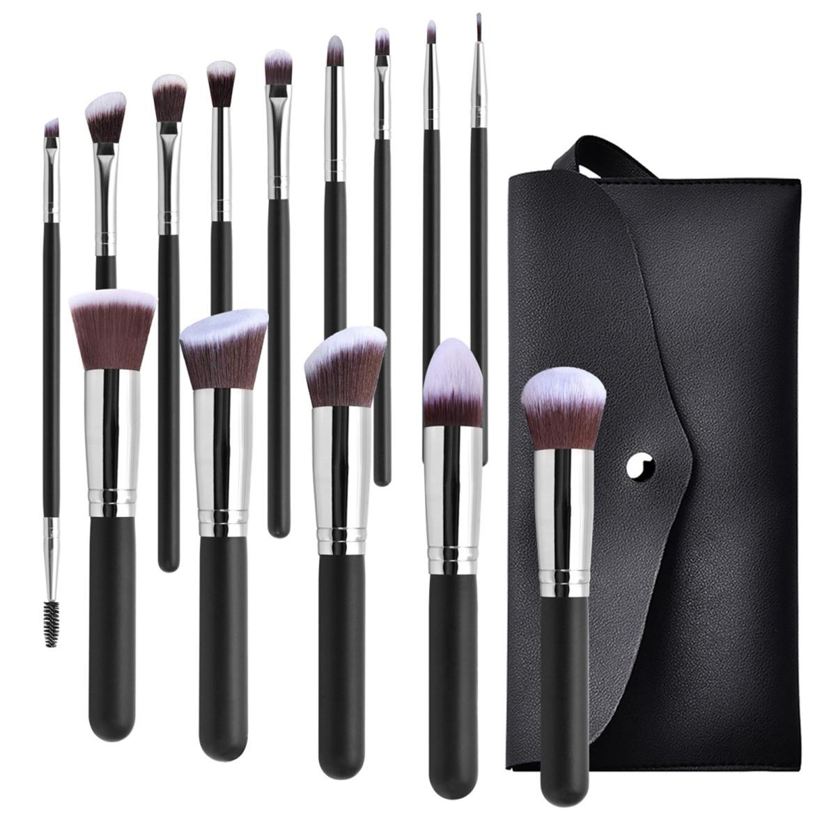 

14 шт./набор кистей для макияжа для начинающих, мягкая щетина, кисть для пудры, кисть для румян, кисть для теней для век, полный набор косметических инструментов для женщин и девушек C