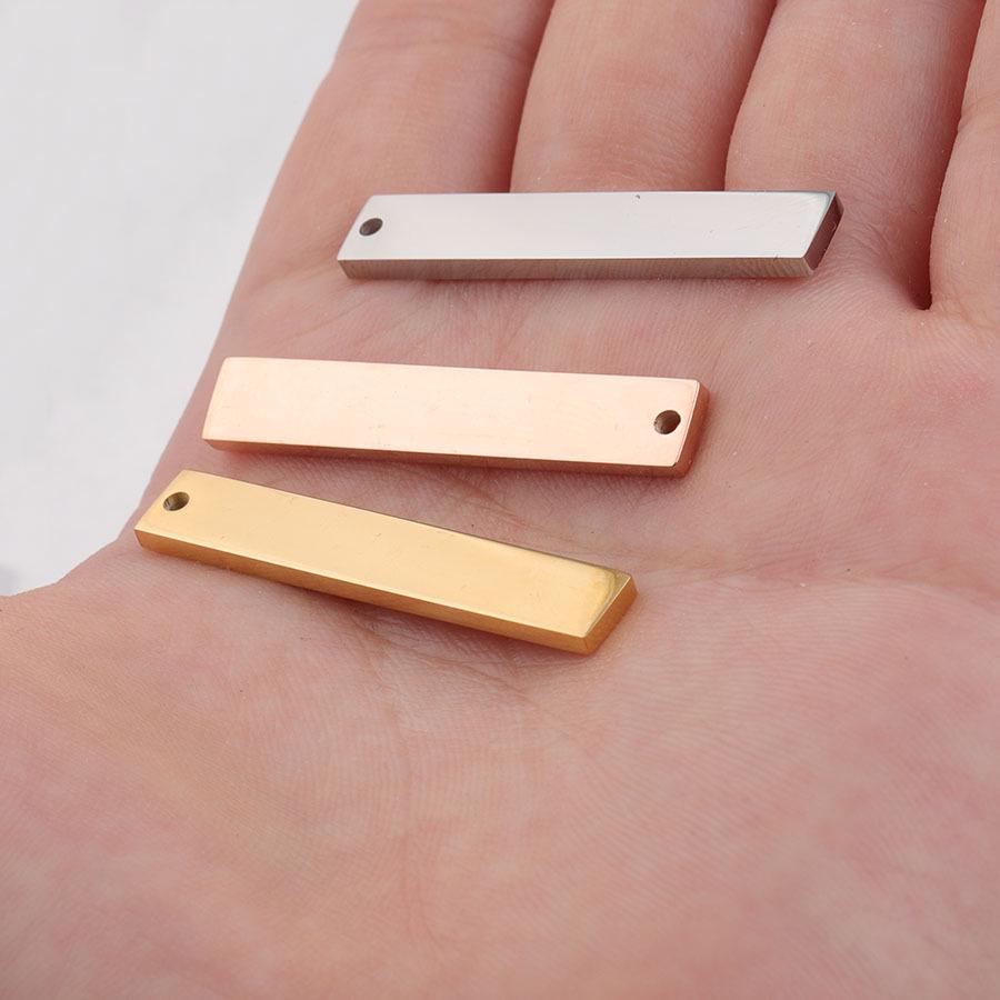 

Glossy Rectangular Stainless Steel Pendant Strip - 2x6x35mm 2*6*35mm Single Hole