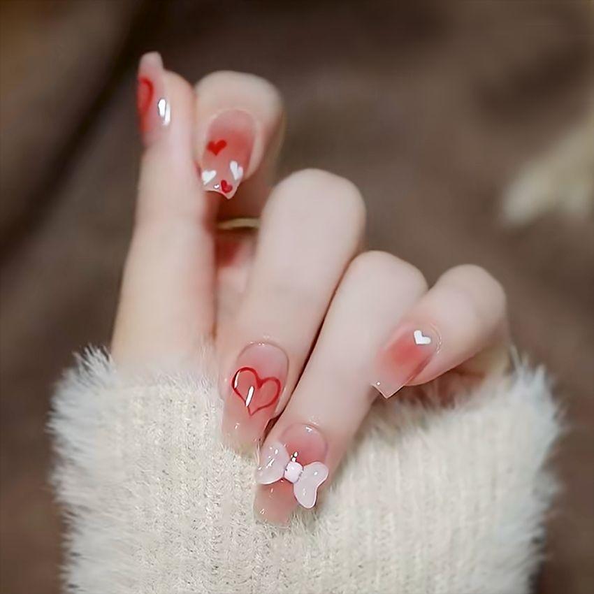 Handmade Wear Nail Fashion Cute Threedimensional Bow Exquisite Nail Patch Style