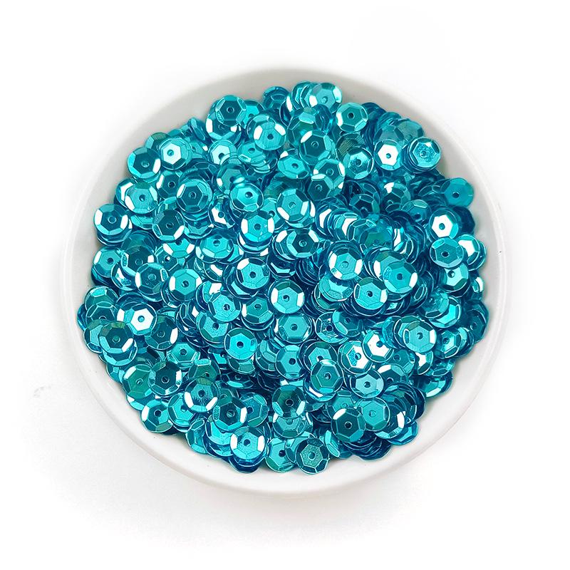 

Круглі вигнуті блискітки ПВХ розміром 6 мм із середнім отвором і шестикутними намистинами для шиття 20g/pack