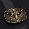 Vintage Metal Buckle for Men Engraved Bull Head Waist Belt Buckle for Pants Ethnic Belt Clasp Waistband Accessories