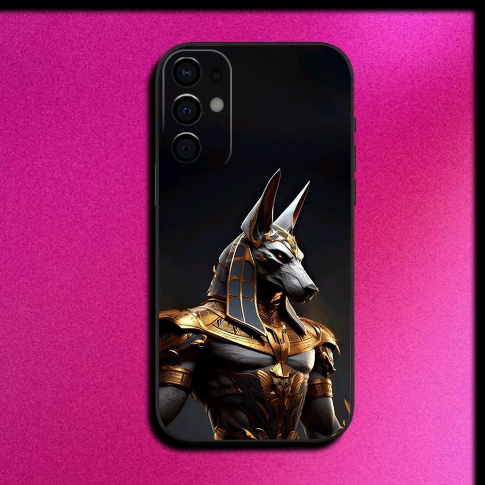 Ancient Egyptian God Anubis Phone Case For Samsung S25,S24,S21,S22,S23,S30,Ultra,S20,Plus,Fe,Lite,Note,10,9,5G Black Cover