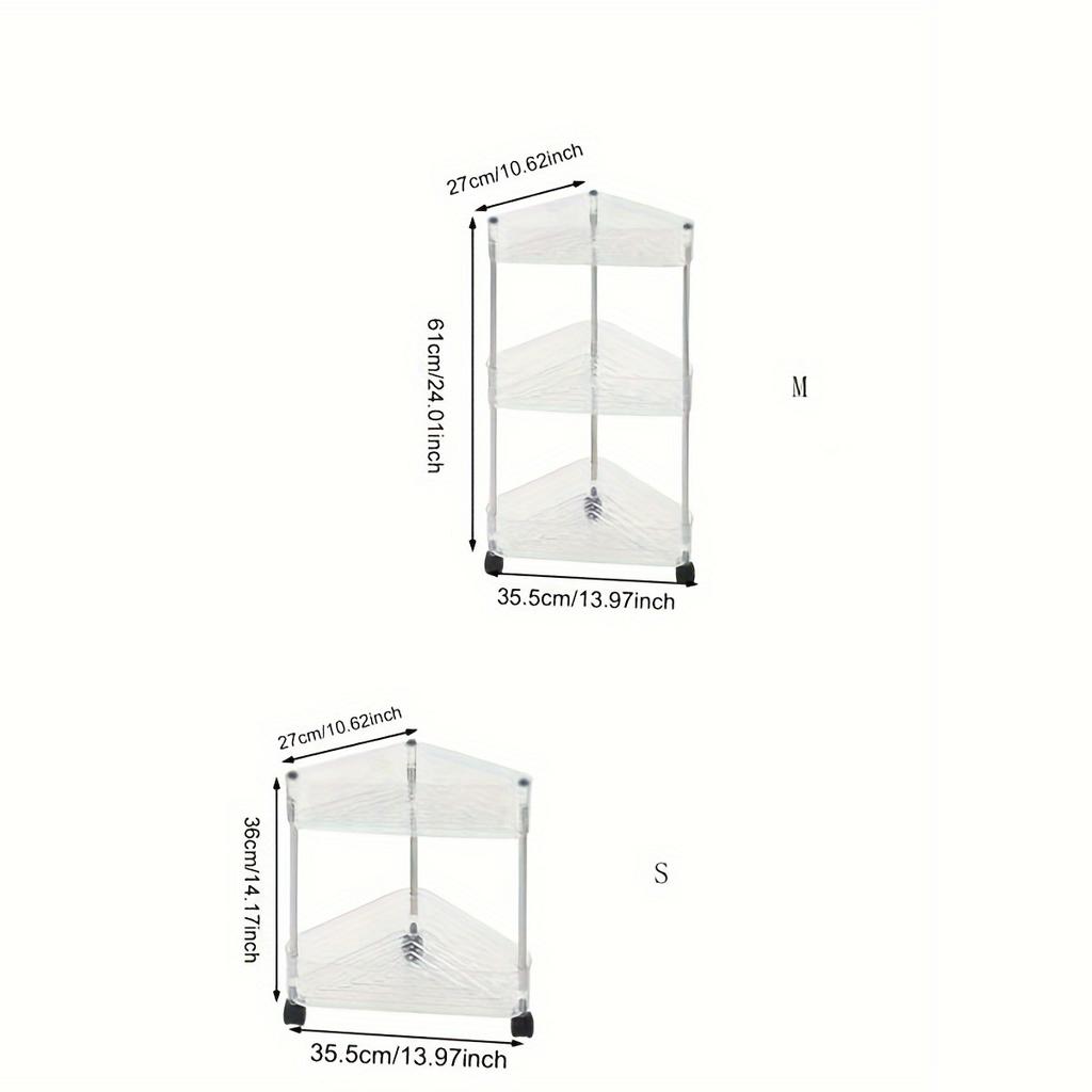 1ks-Mobilní regál na kolečkách průhledný akrylový kuchyňský úložný regál domácí vozík na svačiny koření drobnosti úložný regál