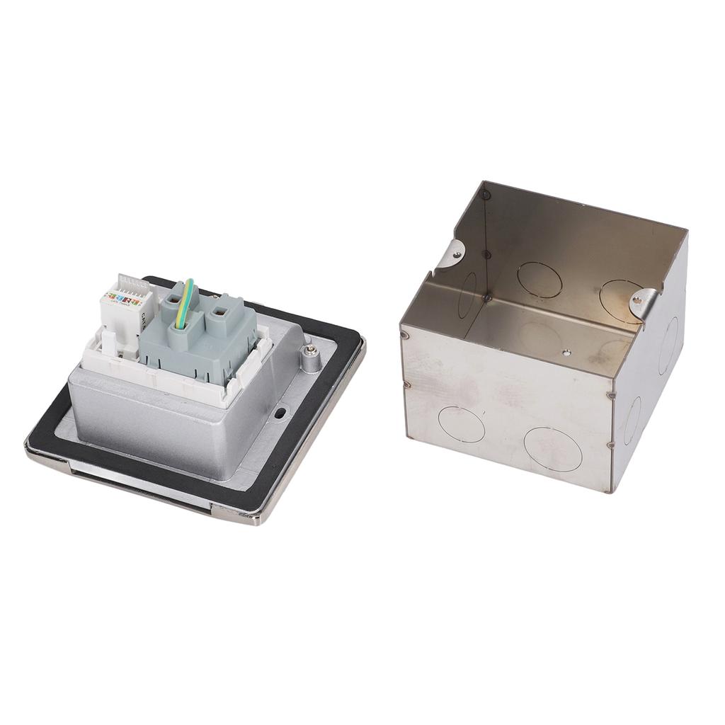 Floor Power Socket Zinc Alloy PC Open Type Waterproof Concealed Power Socket Silver AC250V