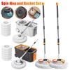 Automatisches Schleudersystem Eimer Set mit 6 zusätzlichen Wischbezügen Verlängerter Stiel Mikrofaser Bodenreiniger Haushalt Heimreinigungswerkzeuge