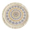 Yousheng Vintage Round Coasters, Pastoral Cotton Linen Placemats, Soft Jute Tassels Drink Mats, Handwoven Table Pads Mats Accessories
