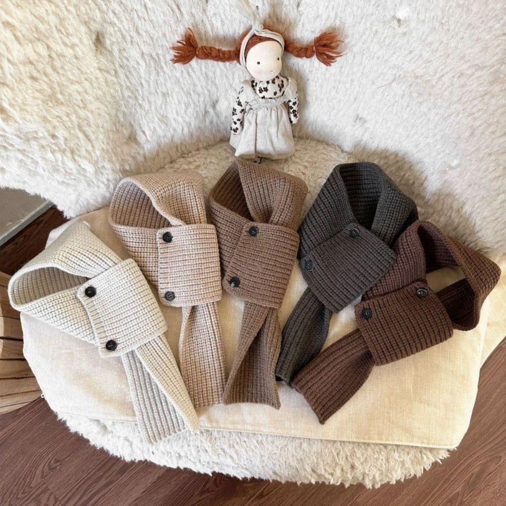 Solid Color Boys Girls Scarf Winter Children's Cross Scarves Fashion Kids Knitted Scarf  Gifts