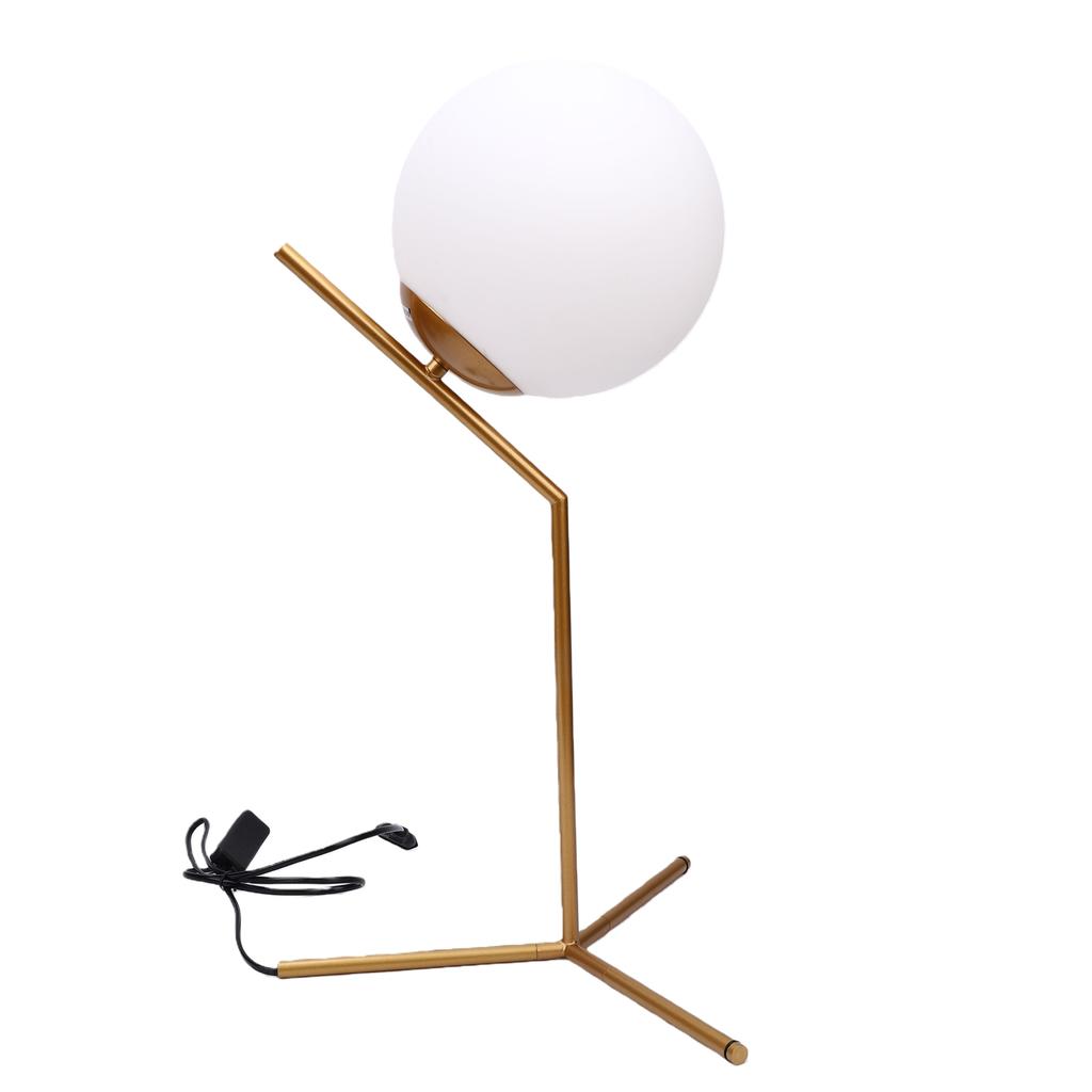 Globe Table Lamp Aluminum Minimalist Modern LED Table Lamp with Glass Shade for Dorm Living Room Bedroom