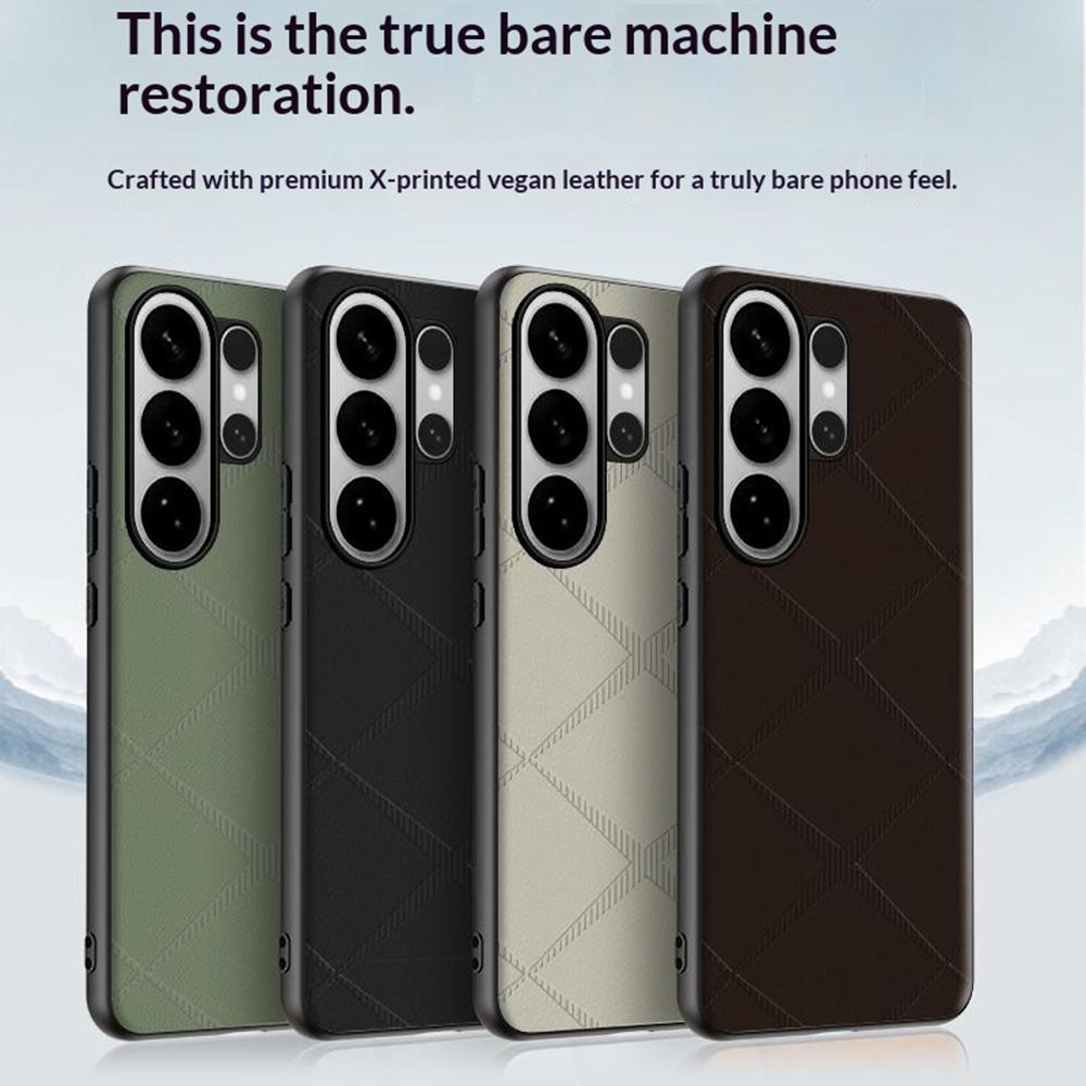 For Samsung Galaxy S24 Ultra Case X-Patterned TPU PU Leather PC Anti-Drop Phone Cover