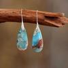 Elegant Retro Water Drop Natural Stone Dangle Earrings