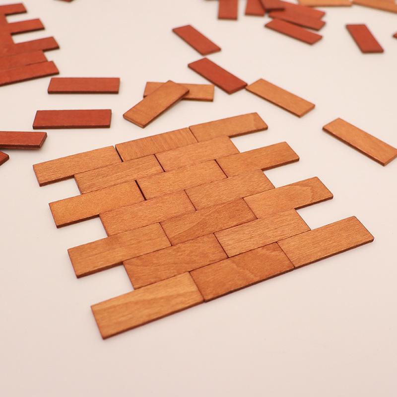 10Pcs 1: 12 Scale Mini Wooden Dollhouse Floor Boards Miniature Dollhouse Flooring Bamboo Furniture For Model Accessories
