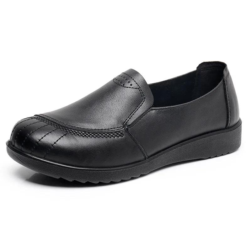 Fashion Genuine Leather Women's Casual Shoes Leisure Sneakers Women Luxury Brand Slip-on Loafers Female Flat Shoes