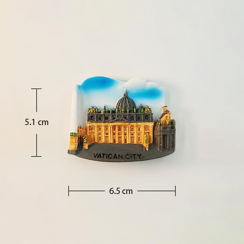 Italy Rome Vatican 3D Stereoscopic Tourism Souvenirs Landmark Buildings Resin Painting Decoration Home Refrigerator Magnets