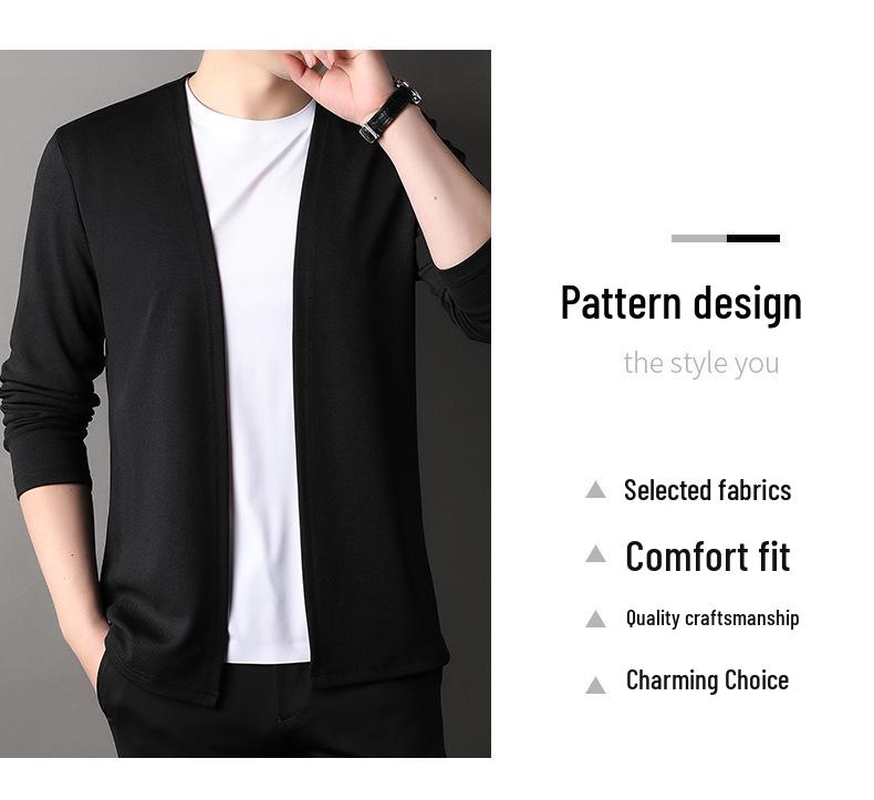 KAIDINGSEN Men's Autumn Knitted Cardigan - Solid Color, Lightweight Korean Style Outerwear