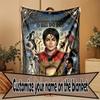 Custom Name Personalized Michael Jackson Print Blanket, Home Decor, Bedroom, Sofa, Camping, Couch, Gifts for Birthday Christmas