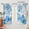 2pcs,2D Plane Printing Pattern Curtains Cute Snowmen Winter Gifts (3) Polyester Fabric (without Rod) Decorations Inside Use for