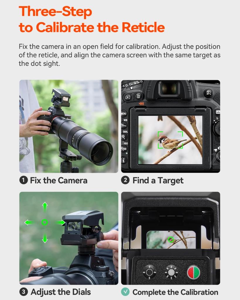 TTArtisan Dot Sight Telephoto Photography Cold Shoe Locking 5 Brightness Auto Sleep Compatible with and Canon Cameras Accessory, Mount, Design,