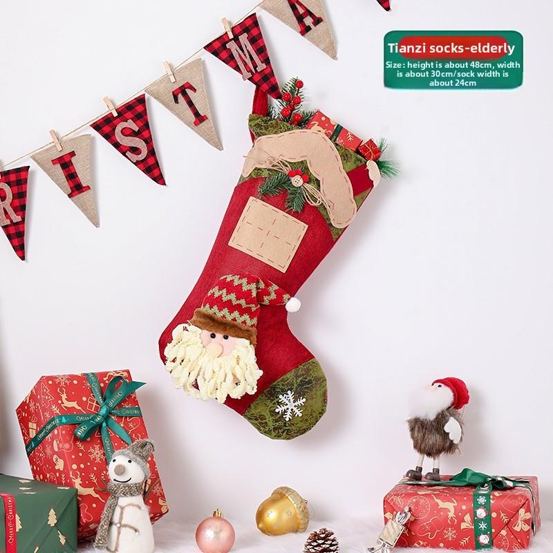 Neue Weihnachtsdekorationen High-End Cartoon Weihnachtsstrümpfe dreidimensionale Socken Geschenktüte dekorative Socken Anhänger