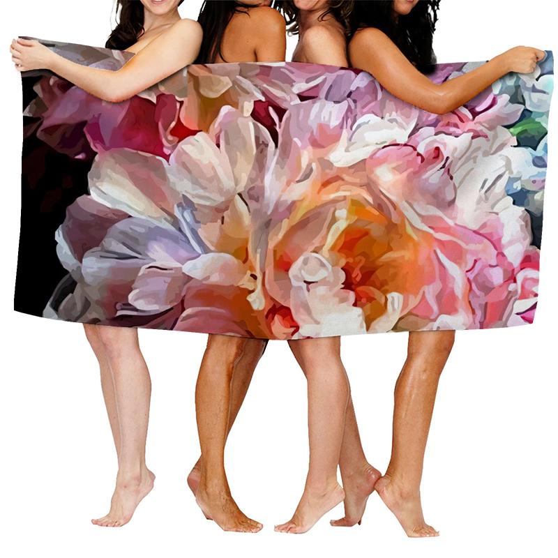 Home bath towels for the body towels bathroom quick drying microfiber beach towel Oil painting style man large sports towel